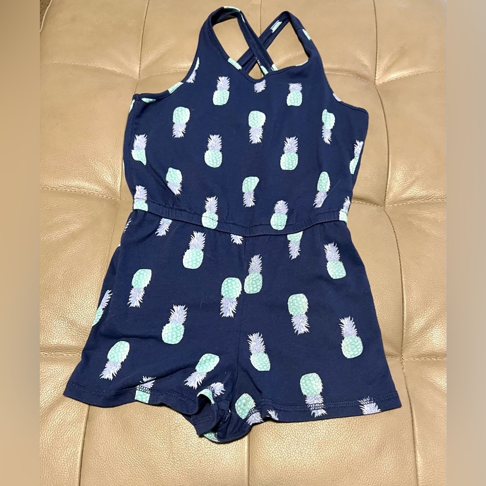Old navy girls small blue pineapple romper